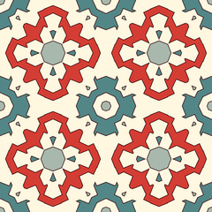 Fototapete Eklektische Muster Ethnisches Mosaik mit Blumenornament  © funkyplayer