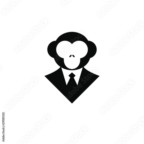 Animal logo design ape illustration of smart business career
