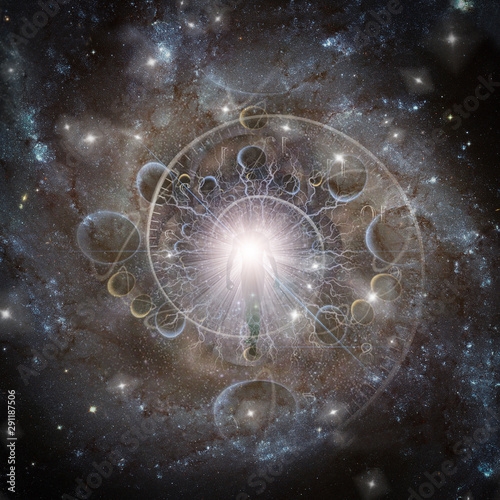 Fotótapéta Eternal Spirit. Spiral of time in space. Aura or soul