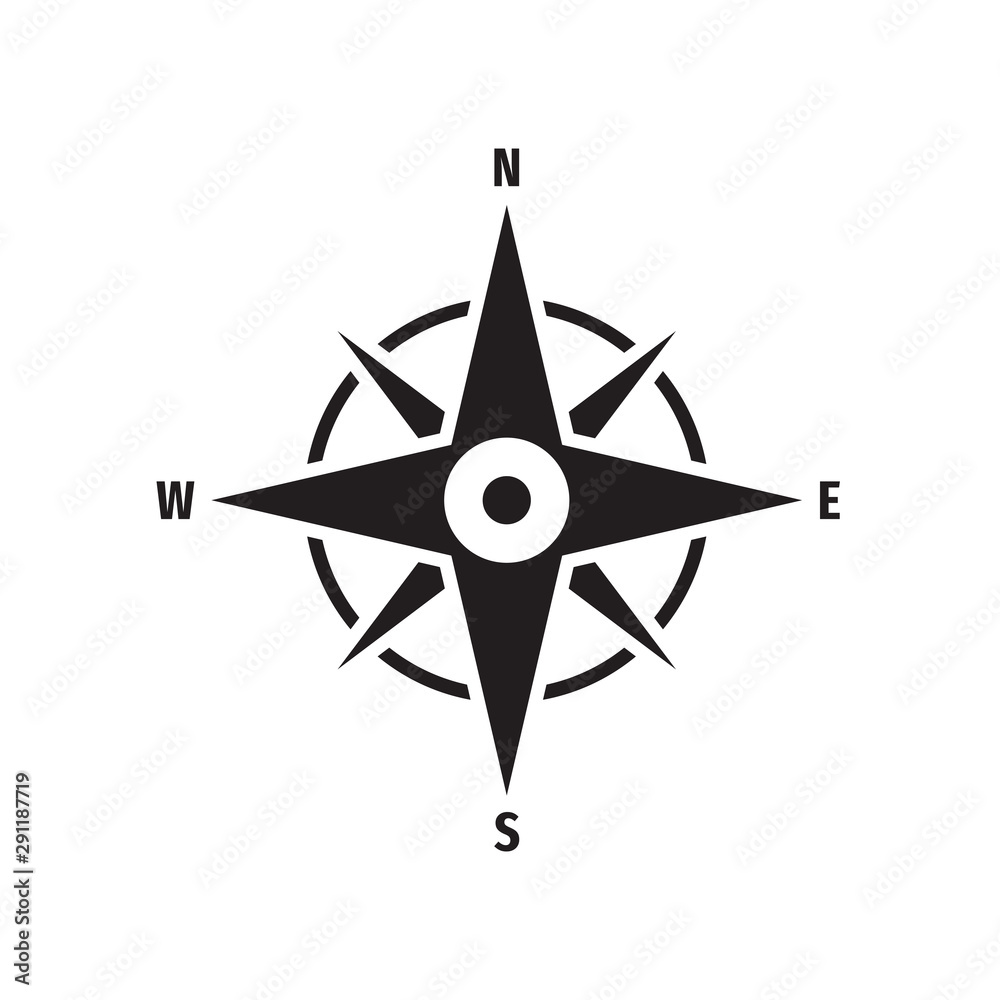 Compass black vector icon design. Navigation concept sign. Direction symbol. Compass black vector icon design. Navigation concept sign. Direction symbol.