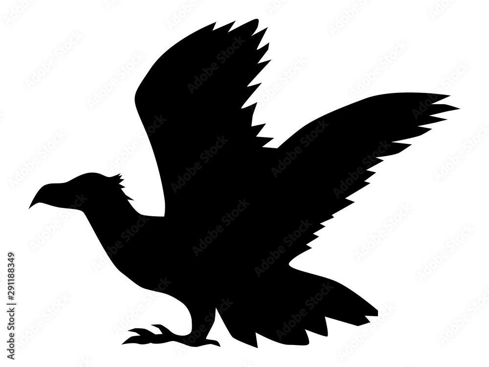 Obraz premium Vector silhouette of eagle. Motives of nature, wildlife, symbol of power