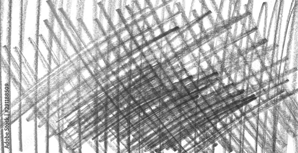 Obraz premium Lines hatching grunge graphite pencil background and texture isolated on white background, design element