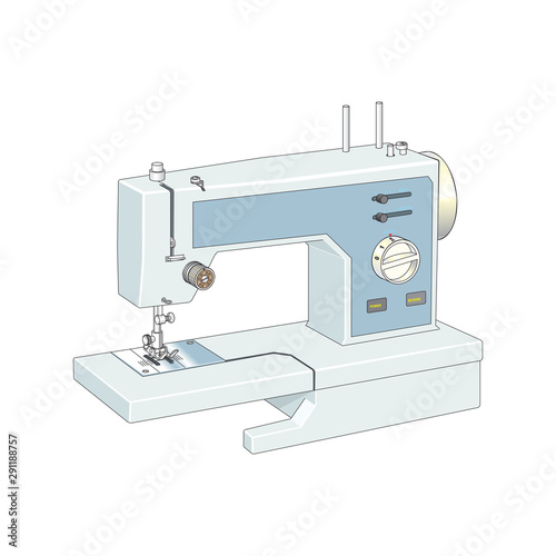 Sewing machine. Vector flat illustration