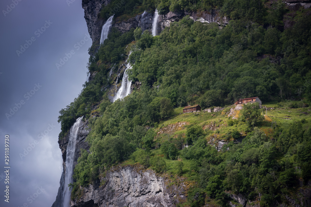 Seven sisters waterfall, Geiranger, Geirangerfjord, Norway Seven sisters waterfall, Geiranger, Geirangerfjord, Norway