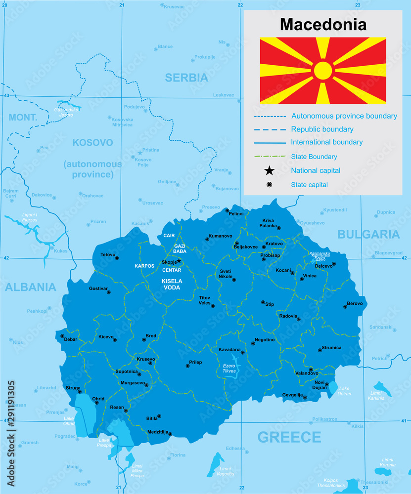 Fototapeta premium vector map of Macedonia