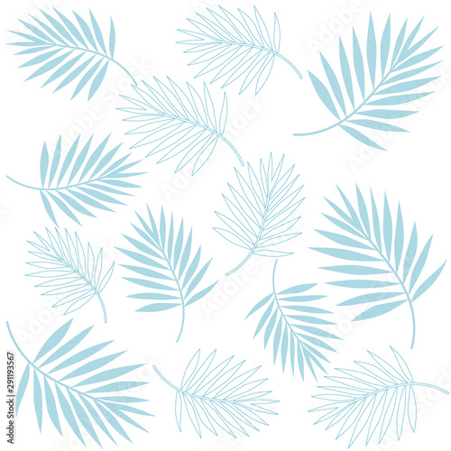 Exotic, palm leaves, pattern, illustration