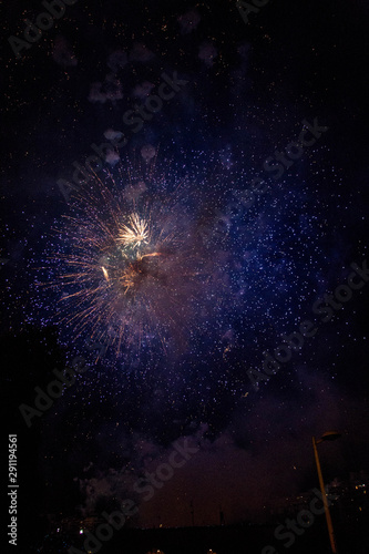 Photography fireworks festival in the city at night