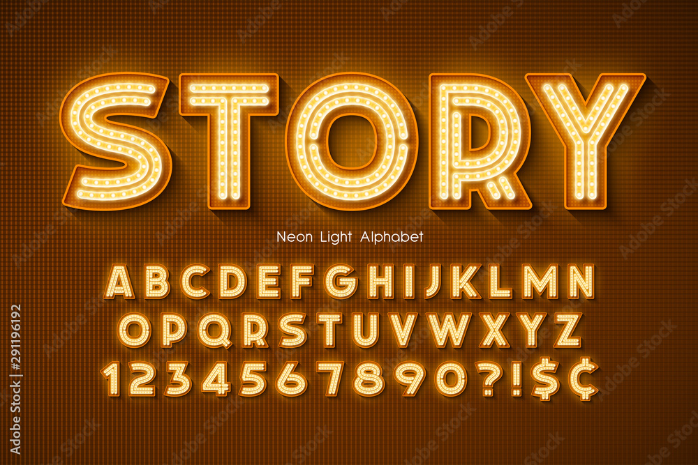 Neon light 3d alphabet, extra glowing font. Neon light 3d alphabet, extra glowing font.