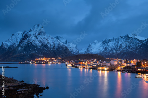 Beautiful landscape in Lofoten Islands in Winter  Norway  