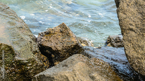 Sea and stones structure photo