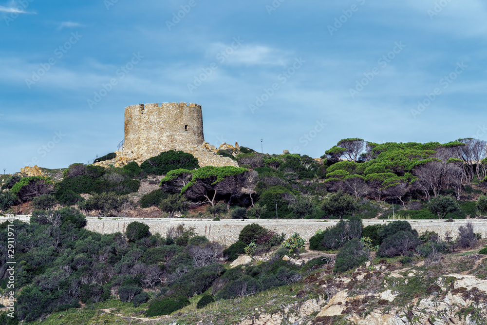 Ancient tower in Santa Teresa Gallura, Sardinia, Italy.