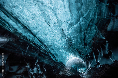 Inside an glacier ice cave in Iceland