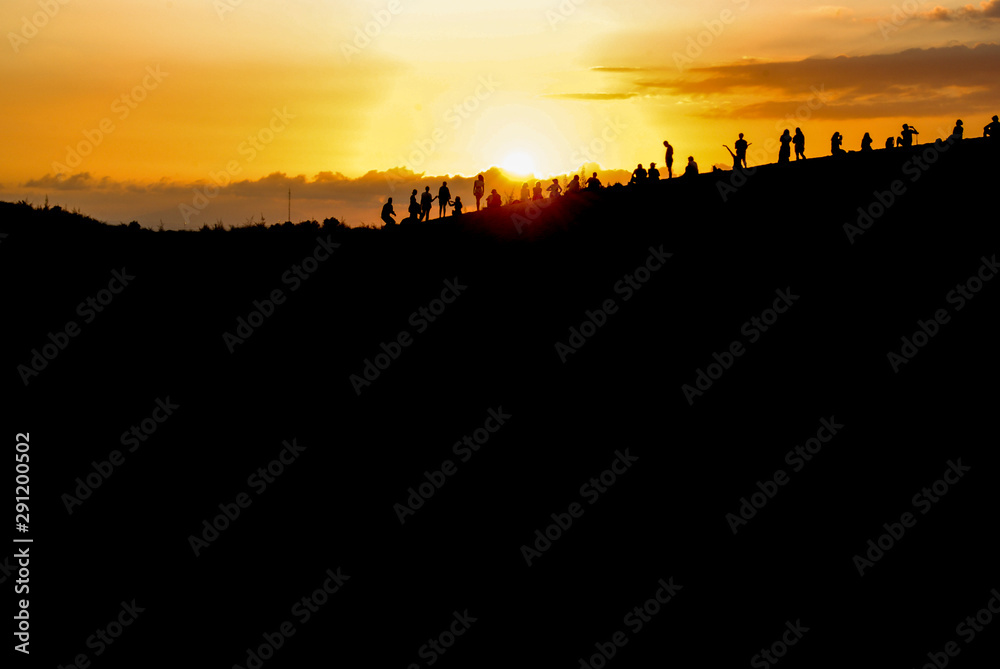 A sunset over Red Sand Dunes in Mui Ne, Vietnam 