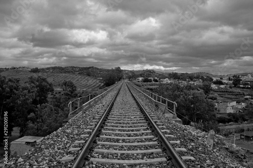 Andalusian railway bridge on a cloudy day