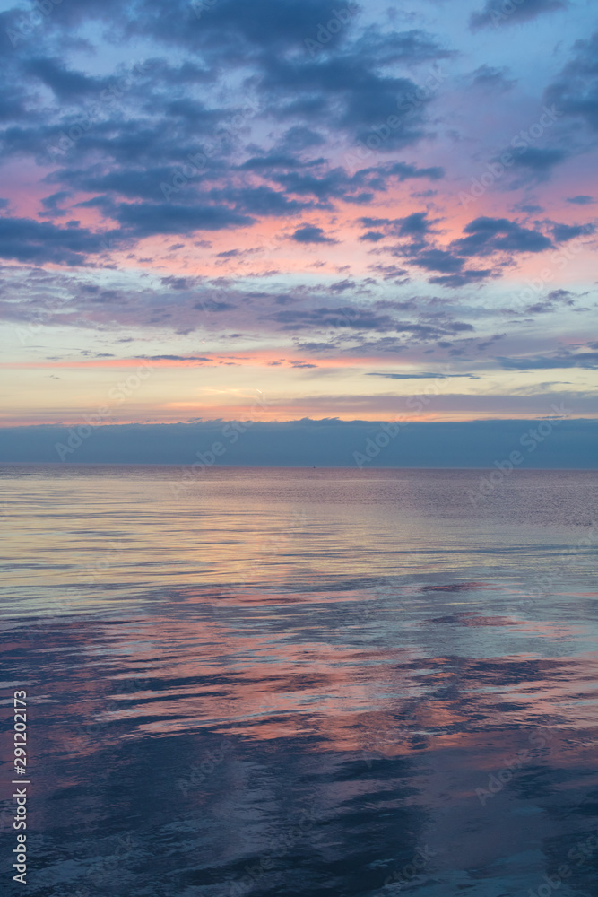 pastel colors over the sea