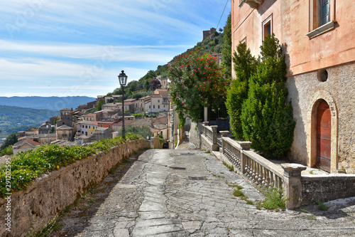 View of a medieval town in the mountains of the Lazio region. photo