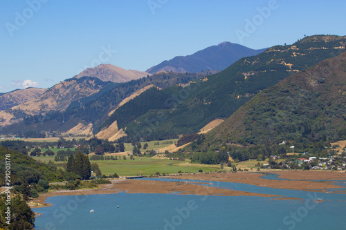 seascape view in Marlborough region of New Zealand