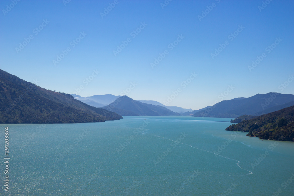 seascape view in Marlborough region of New Zealand seascape view in Marlborough region of New Zealand