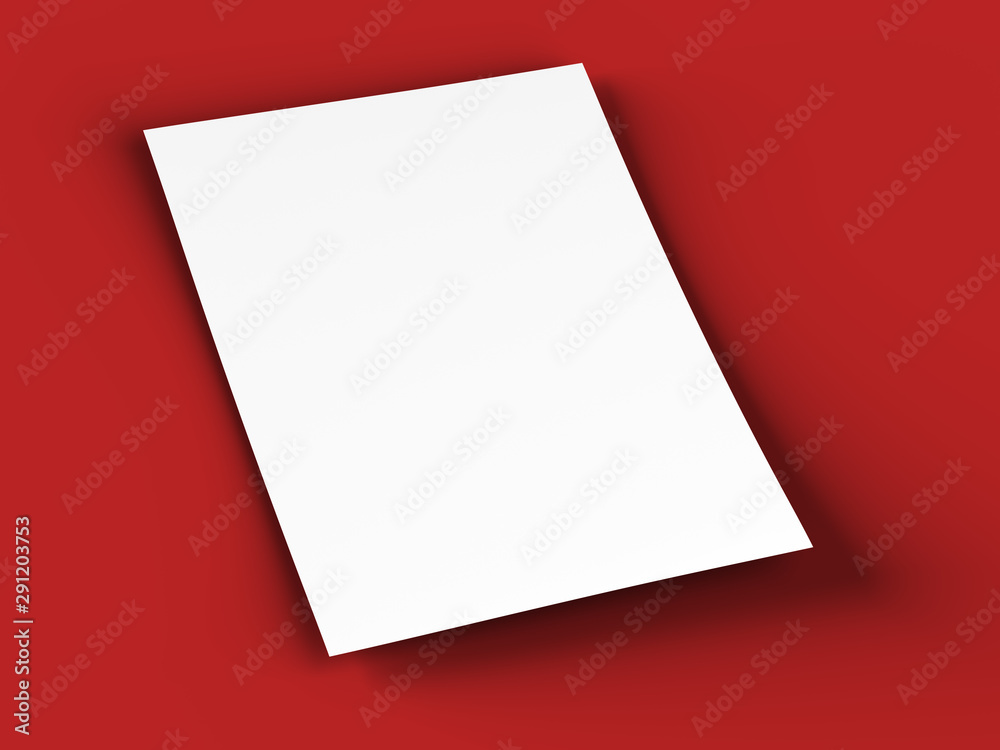 Empty paper sheet in A4 format - 3d illustration Empty paper sheet in A4 format - 3d illustration
