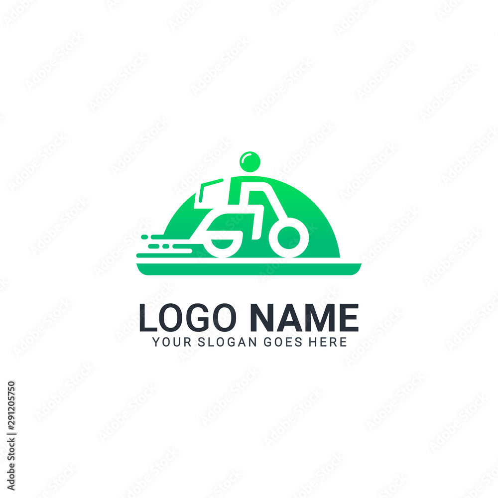 Fototapeta premium Fast food delivery agency logo design. Editable modern logo design