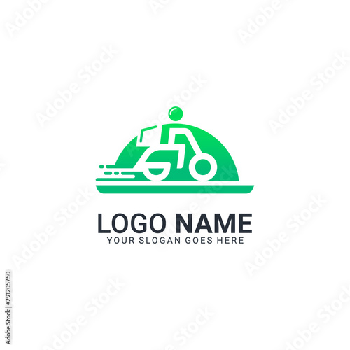 Fast food delivery agency logo design. Editable modern logo design