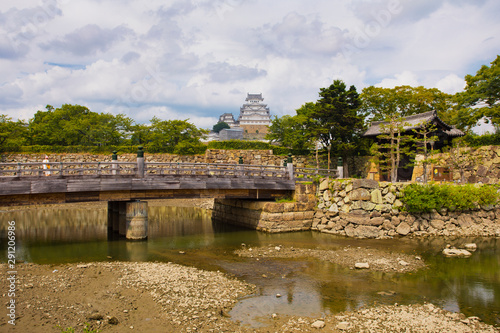 Japanese traditional castle and bridge epic rustic scene 