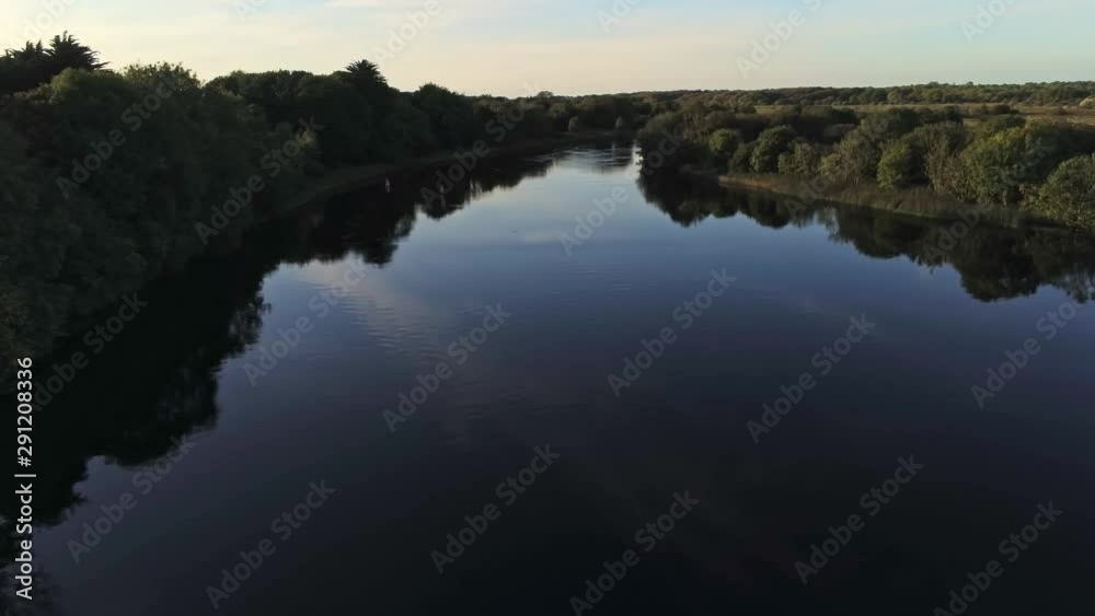 4k Aerial view of Corrib river at sunset, Galway,Ireland 4k Aerial view of Corrib river at sunset, Galway,Ireland