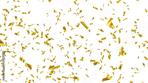 Gold confetti explosion. Holiday or party background.