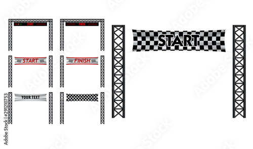 set of marathon start finish line. easy to modify