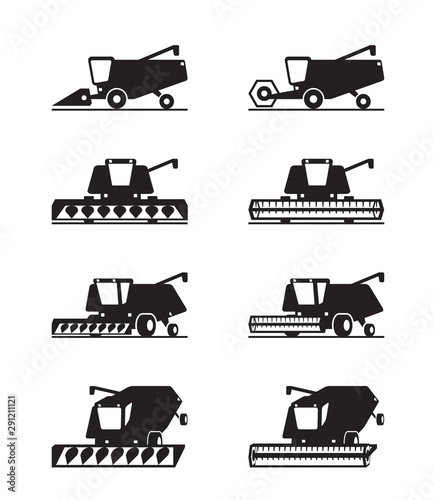 Combine harvester in different perspective - vector illustration photo