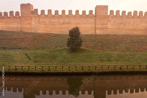 Cittadella city wall with fog photo