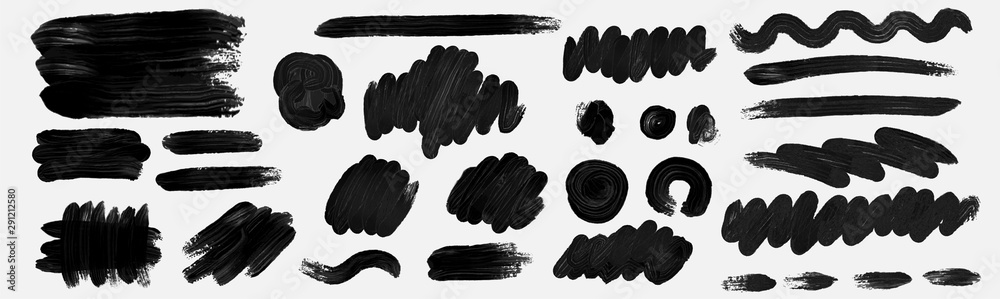 Brush paint hand drawn vector set Brush paint hand drawn vector set