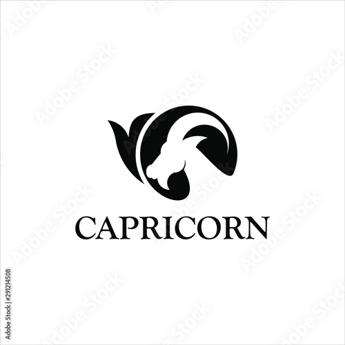 capricorn zodiac logo simple modern flat icon black design