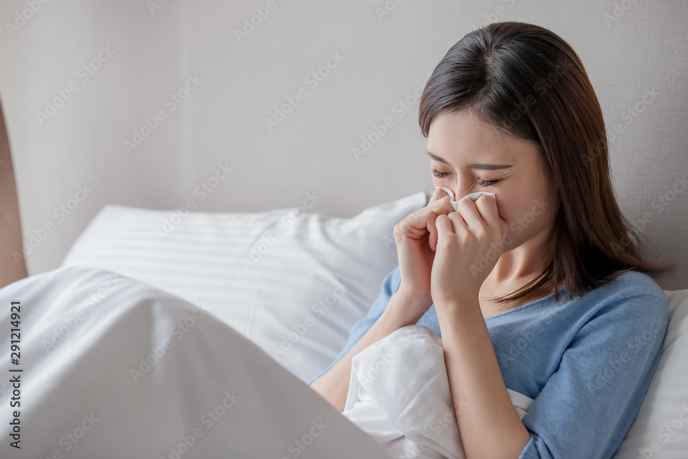 woman has running nose woman has running nose
