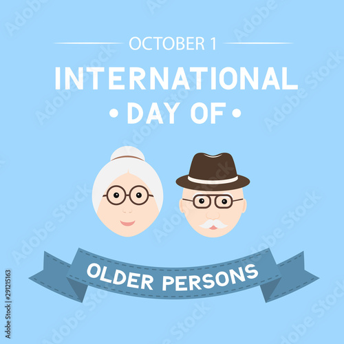 International day of older persons banner. Easy to edit vector template for greeting card, typography poster, logo design, postcard, flyer, sticker, brochure, sign, etc.