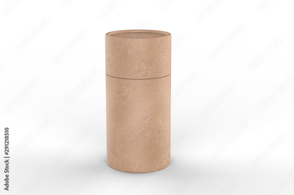 Blank Kraft Paper Push Up Tube Packaging For Branding. 3d render illustration. Blank Kraft Paper Push Up Tube Packaging For Branding. 3d render illustration.