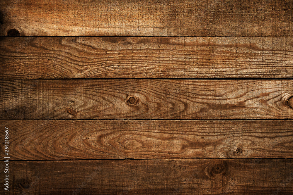 Old brown wooden plank . dark wood background. - obrazy, fototapety, plakaty 