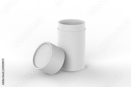 Blank Kraft Paper Push Up Tube Packaging For Branding. 3d render illustration.