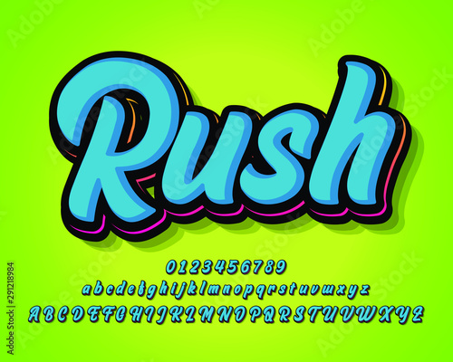 Modern bold font and number