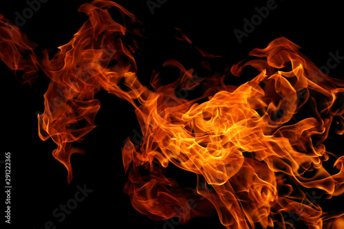 abstract fire flames movement on black background © modify260