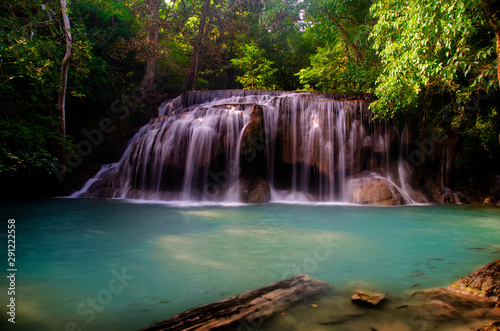waterfall in deep forest    thailand  nature background