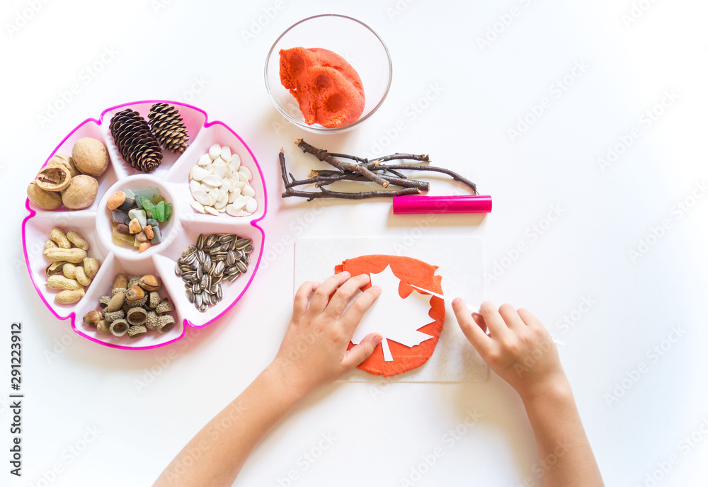 Montessori plasticine modeling lesson. Copy space Montessori plasticine modeling lesson. Copy space