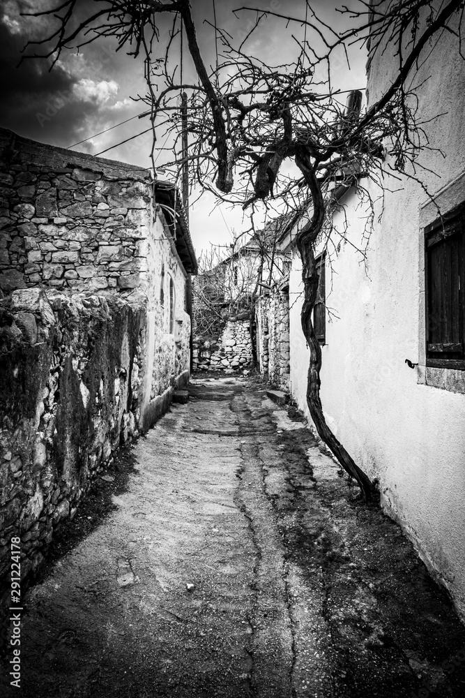 Obraz premium Pathway between old houses