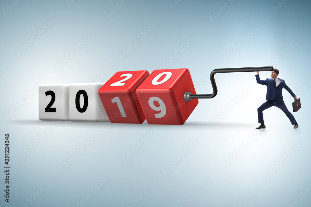 Concept of changing year from 2019 to 2020 Concept of changing year from 2019 to 2020