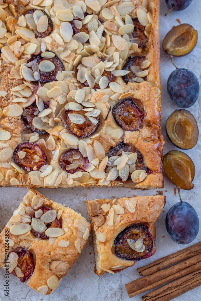 Fototapeta premium sweet home made plum pie