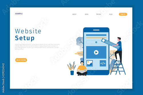 website setup illustration web page. This is great for websites, landing pages, mobile applications, posters, banners