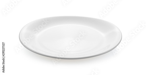white plate ceramic on white background.