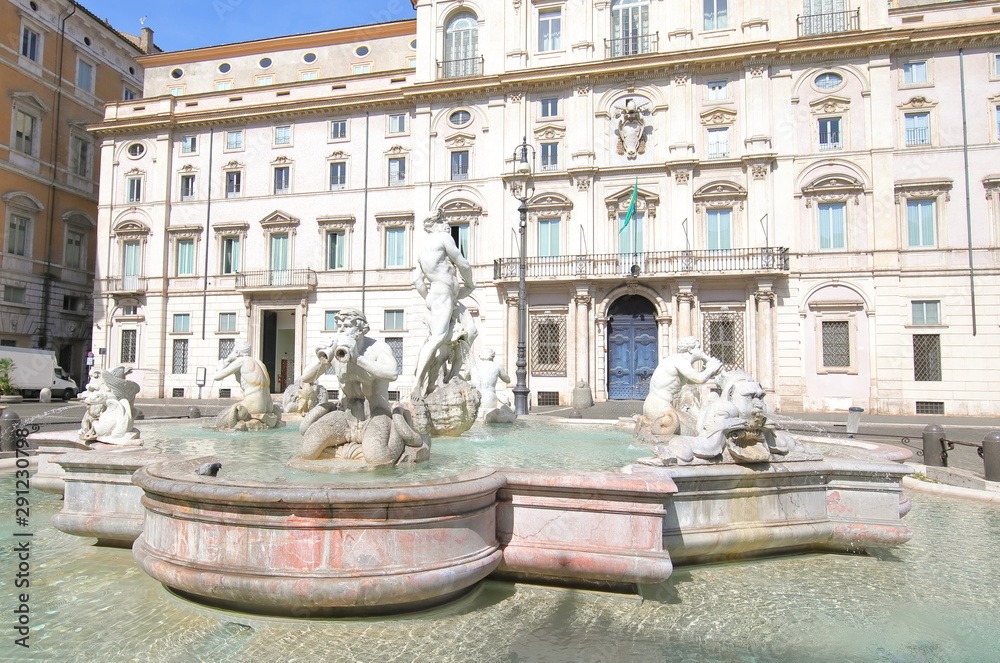 Piazza Navona Moro fountain Rome Italy
