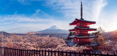 Chureito red Pagoda photo