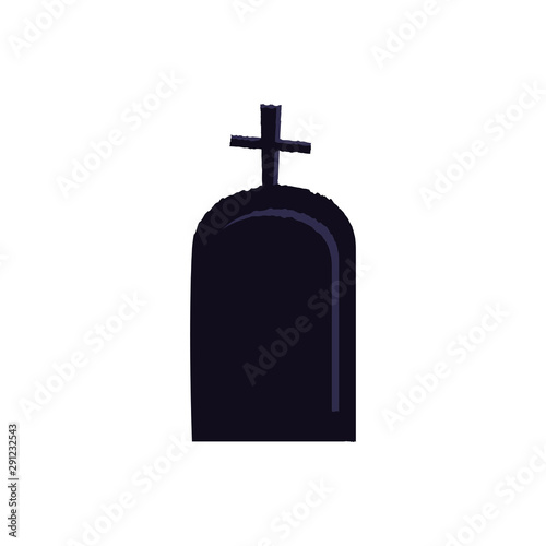 halloween tomb of cemetery isolated icon